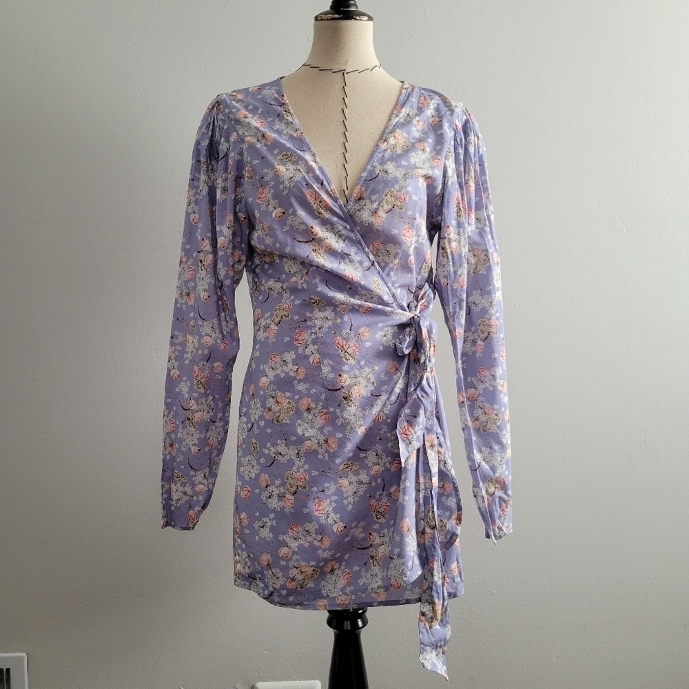 Weworewhat Floral Wrap Mini Dress